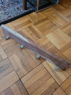 Live Edge Walnut Coat Rack with Brass Hooks